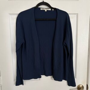 Max Studio Deep Blue Open Front Cardigan